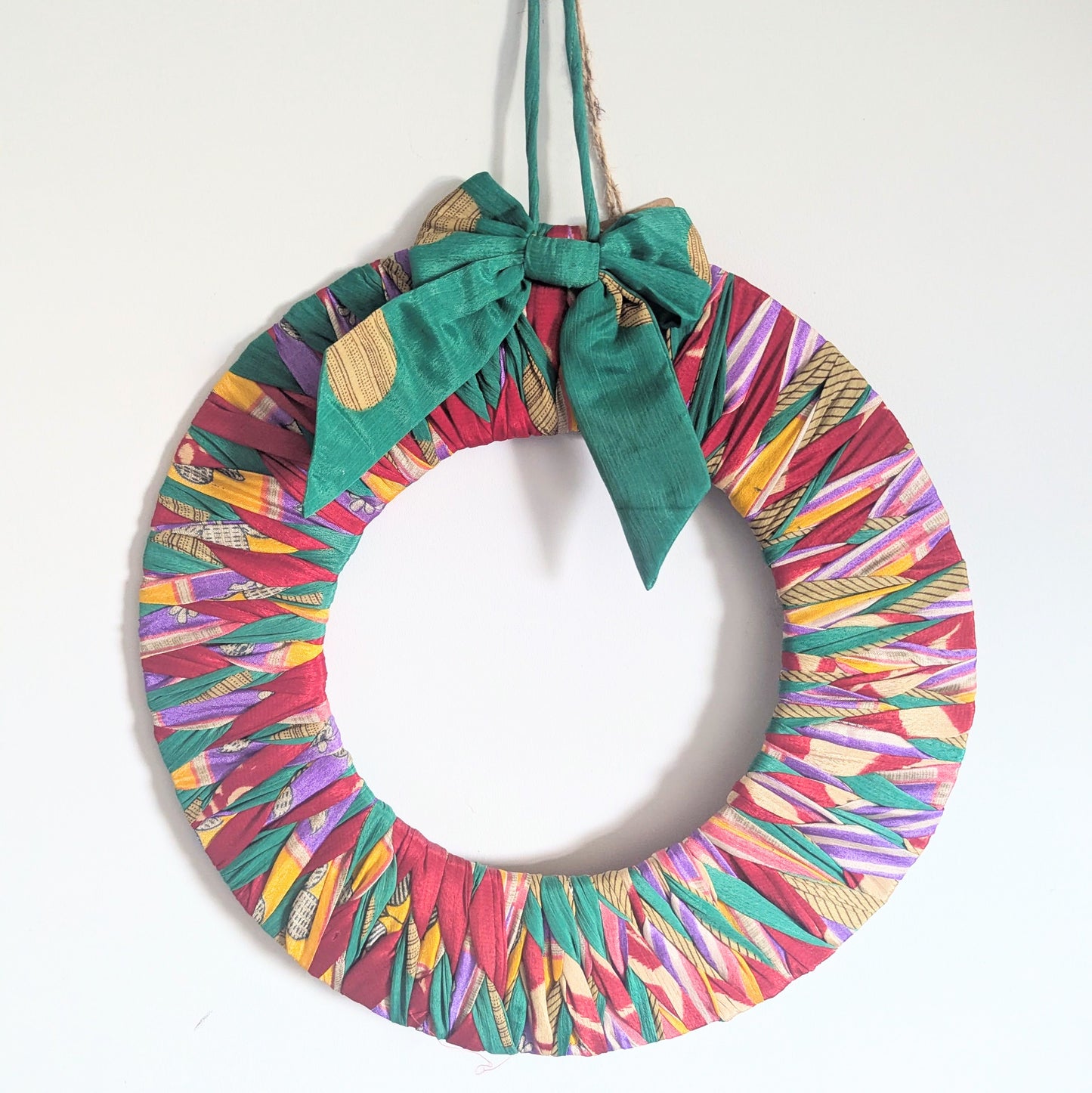 Upcycled Bow Ring Wreath