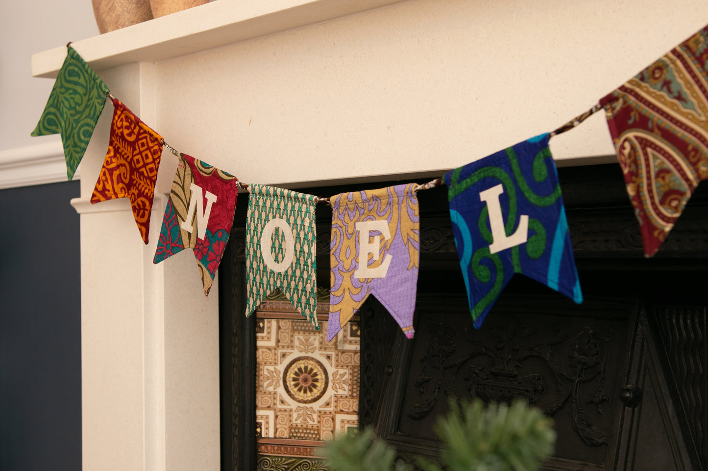 Recycled Sari Multicoloured Bunting with option to Personalise