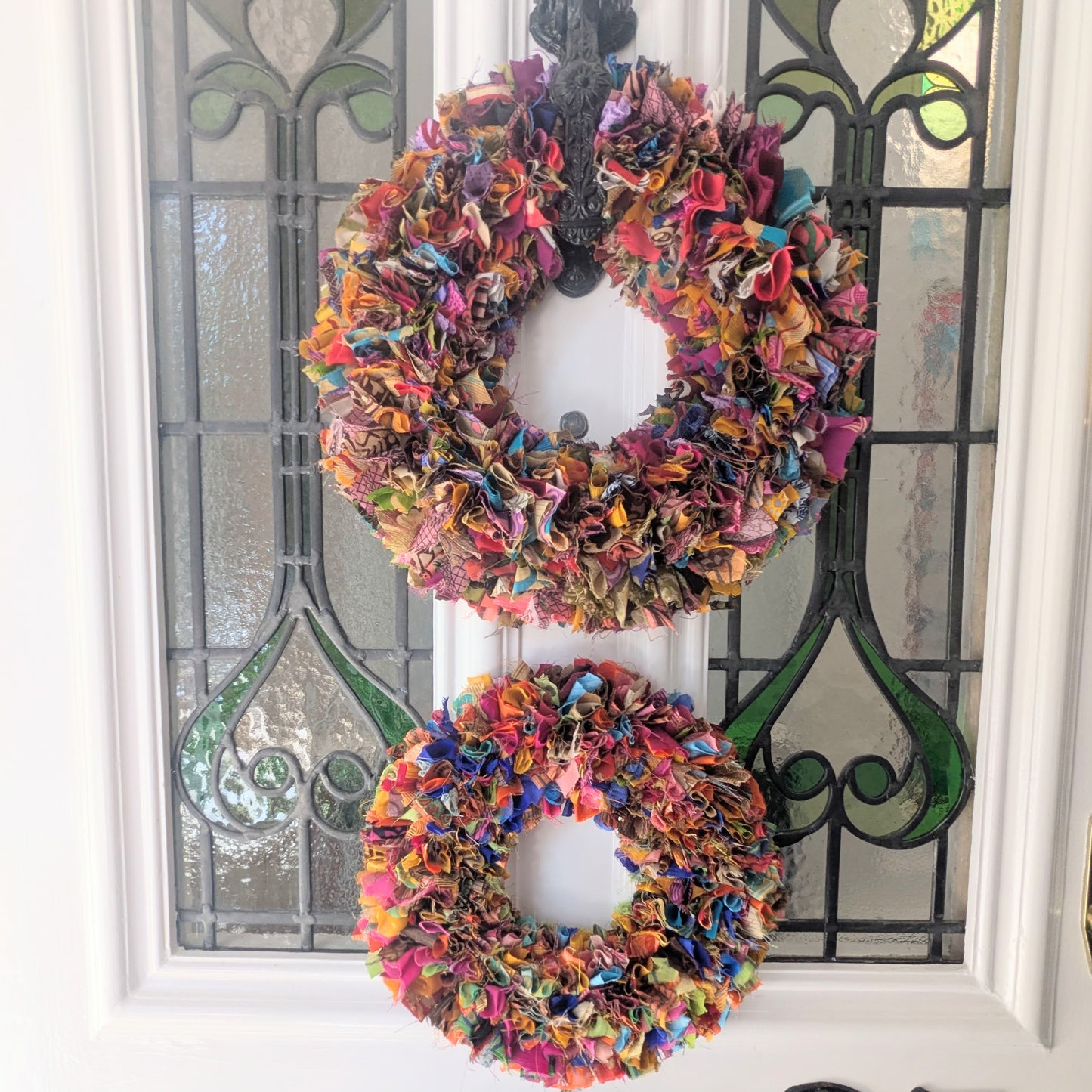 Handmade Upcycled Sari Rag Wreath