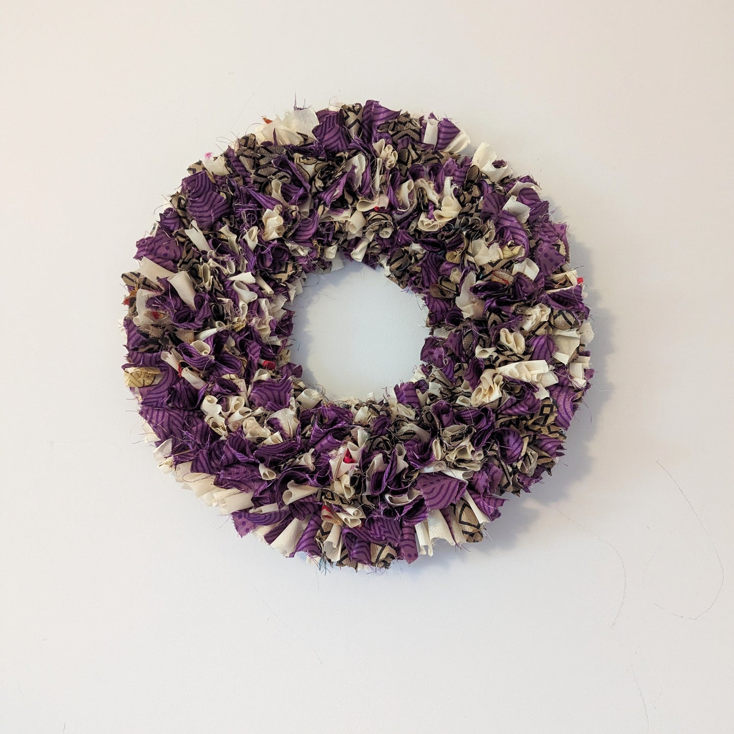 Handmade Upcycled Sari Rag Wreath