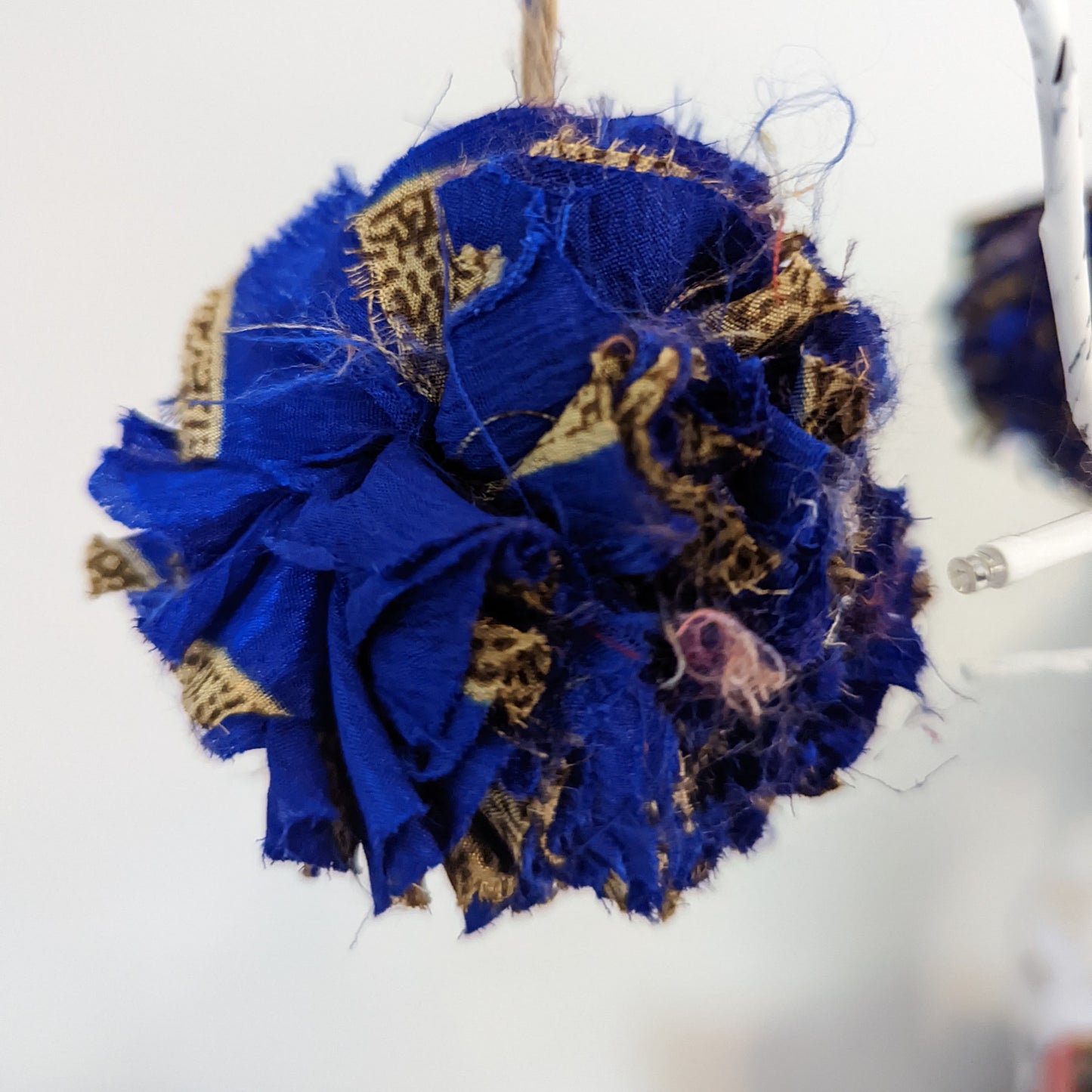 Upcycled Sari Pom Pom Baubles 3 pack