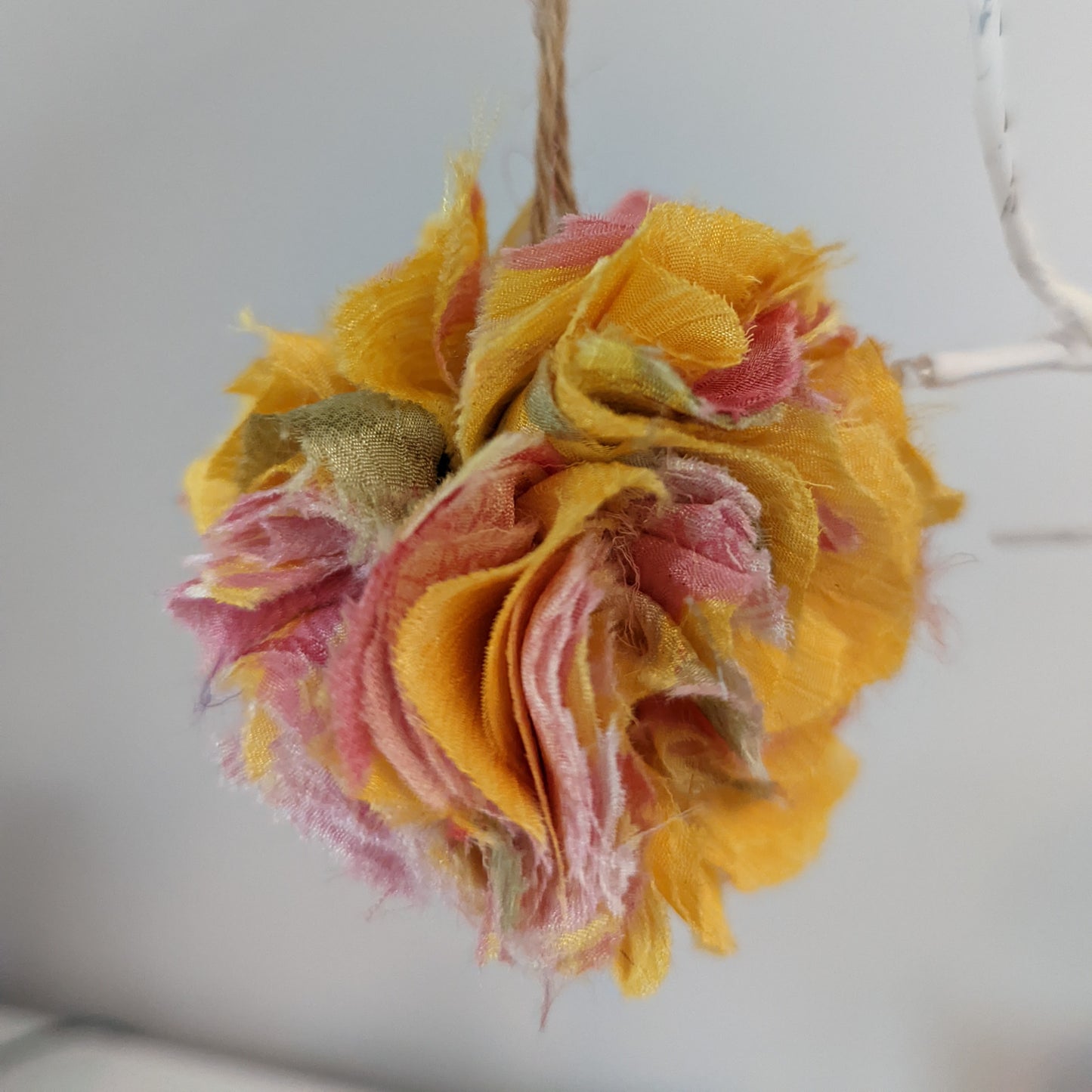 Upcycled Sari Pom Pom Baubles 3 pack