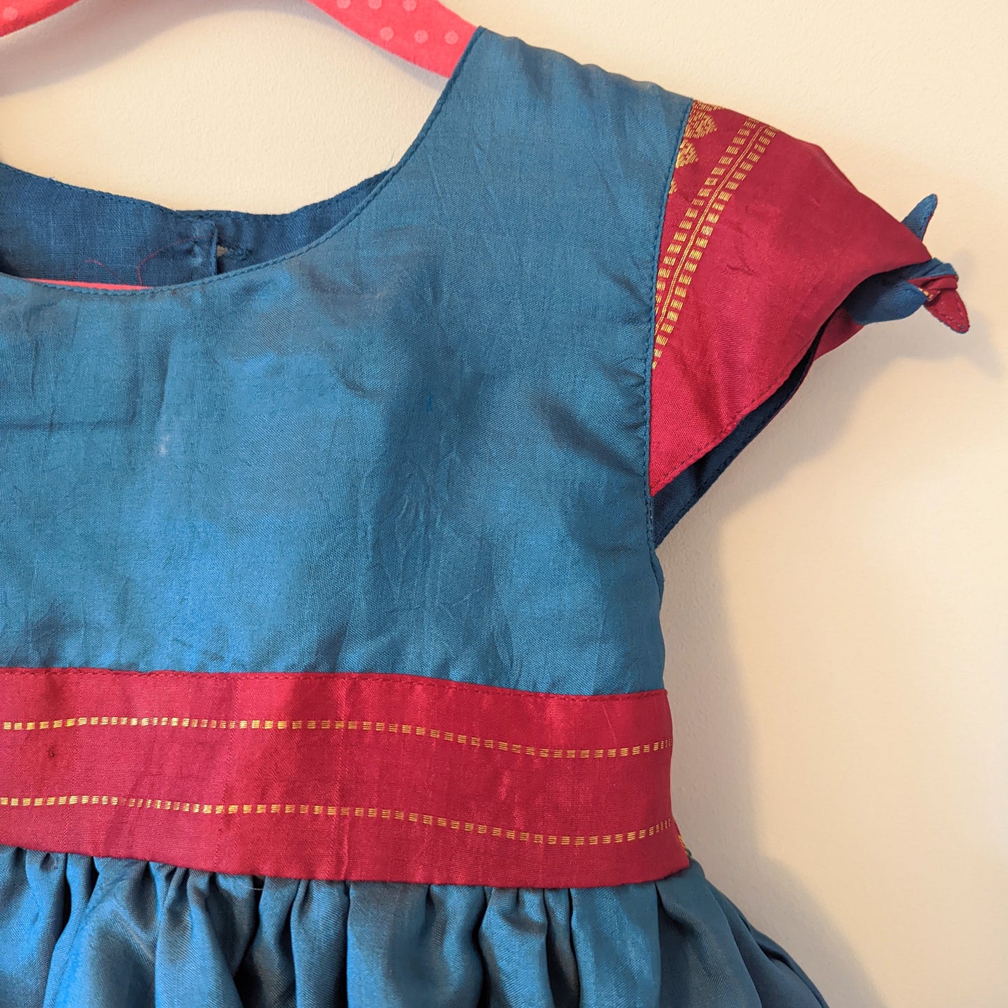 Silk Azure Party Dress For Girls
