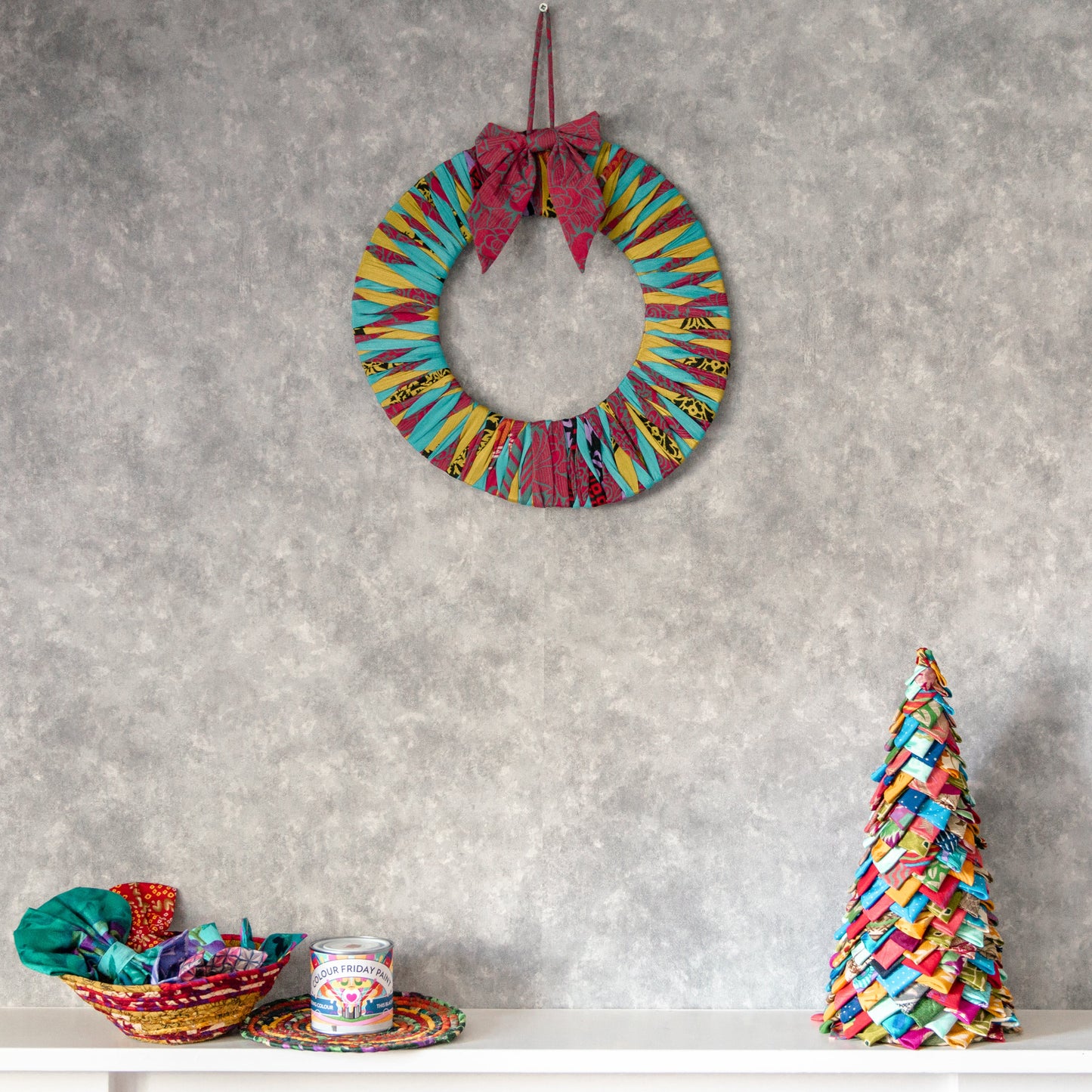 Upcycled Bow Ring Wreath
