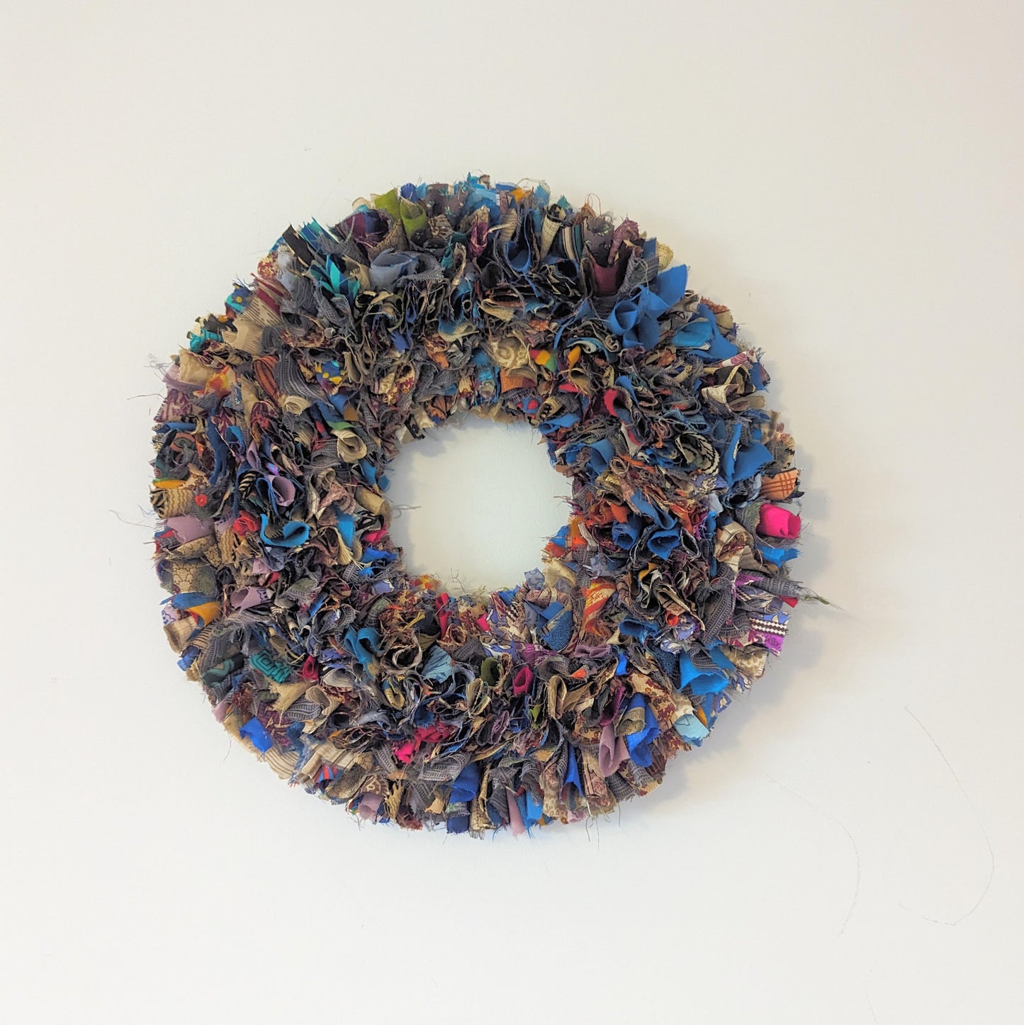 Handmade Upcycled Sari Rag Wreath