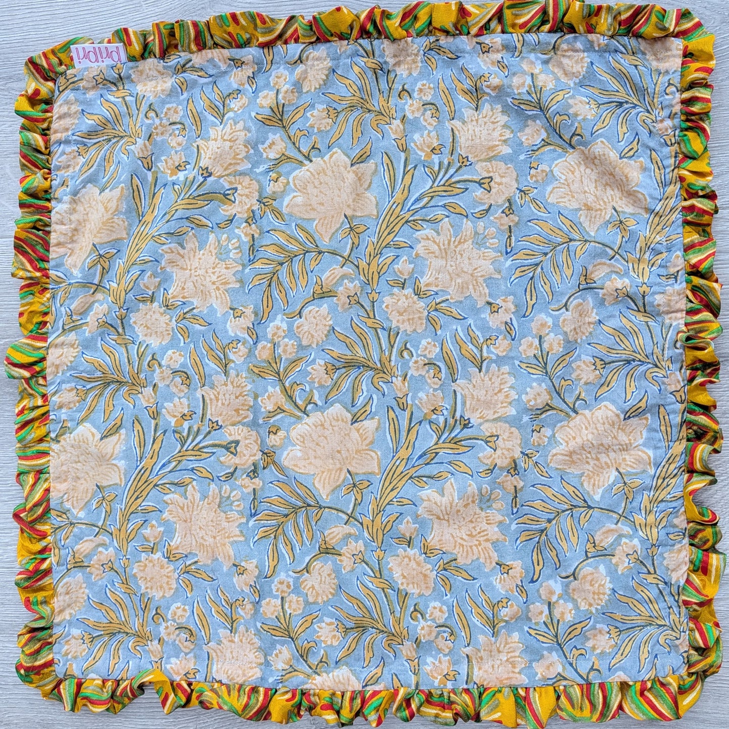 Block Print Napkins with Sari Border