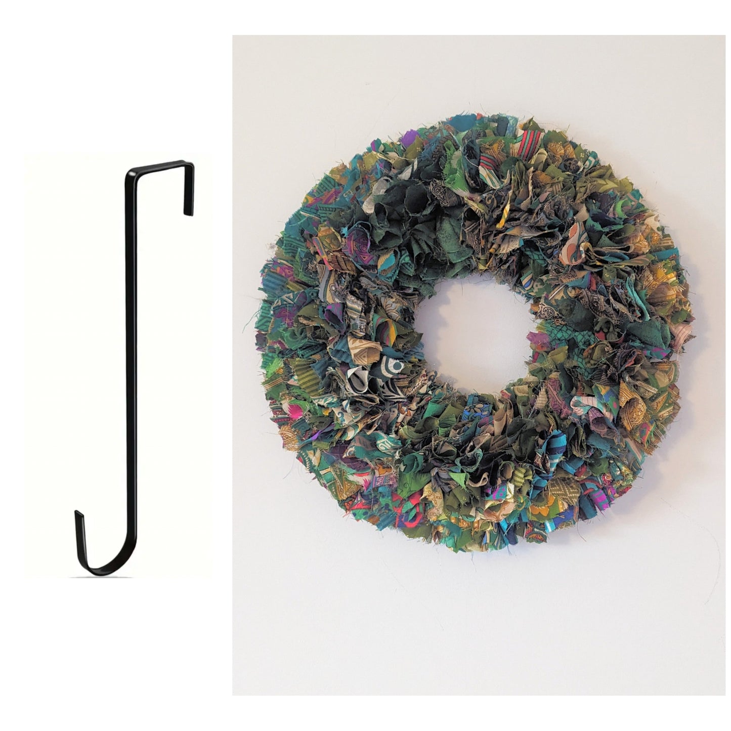 Handmade Upcycled Sari Rag Wreath