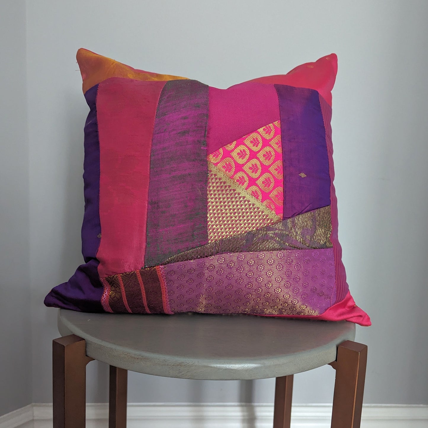 Upcycled Patchwork Sari Cushion 35 x 35cm