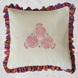 Block Print Cushion with Sari Frill | Neera Sehgal Collaboration
