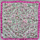 Block Print Napkins with Upcycled Sari Border
