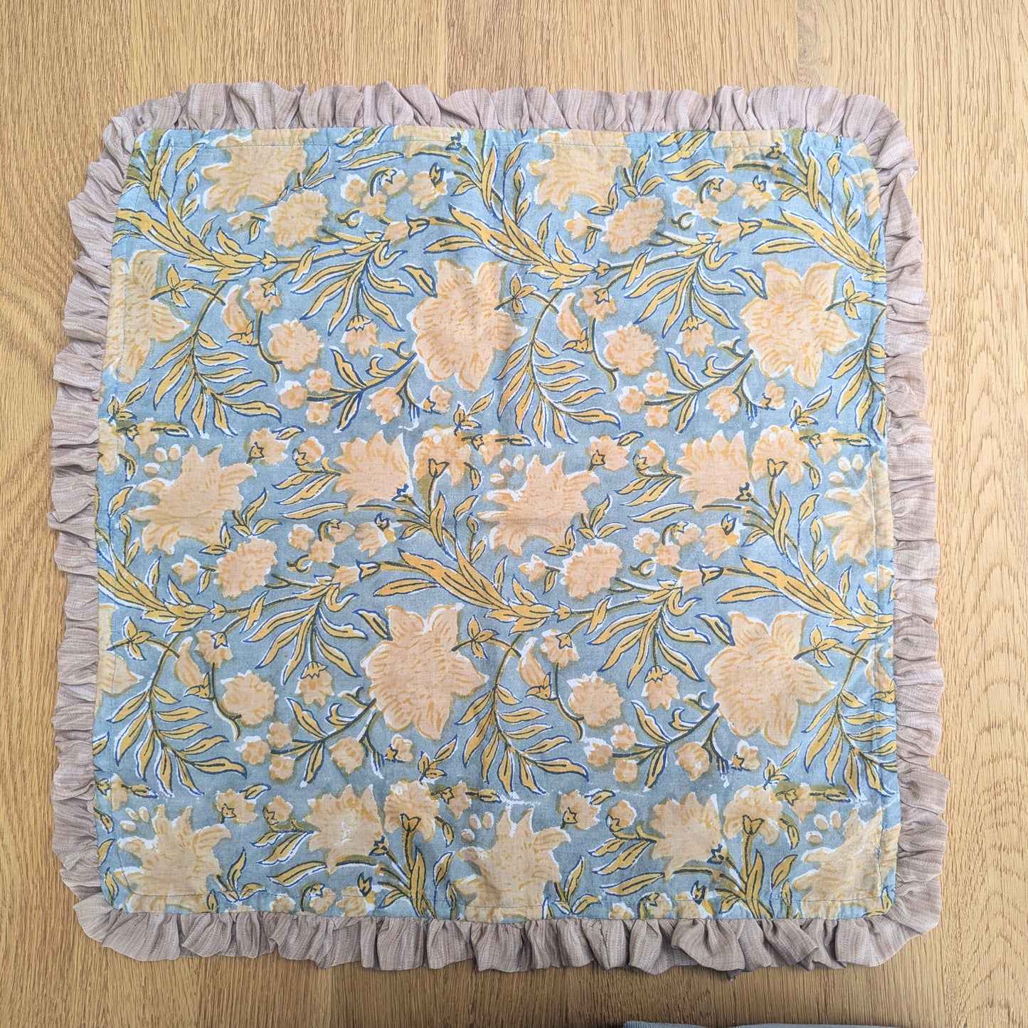 Block Print Napkins with Upcycled Sari Border