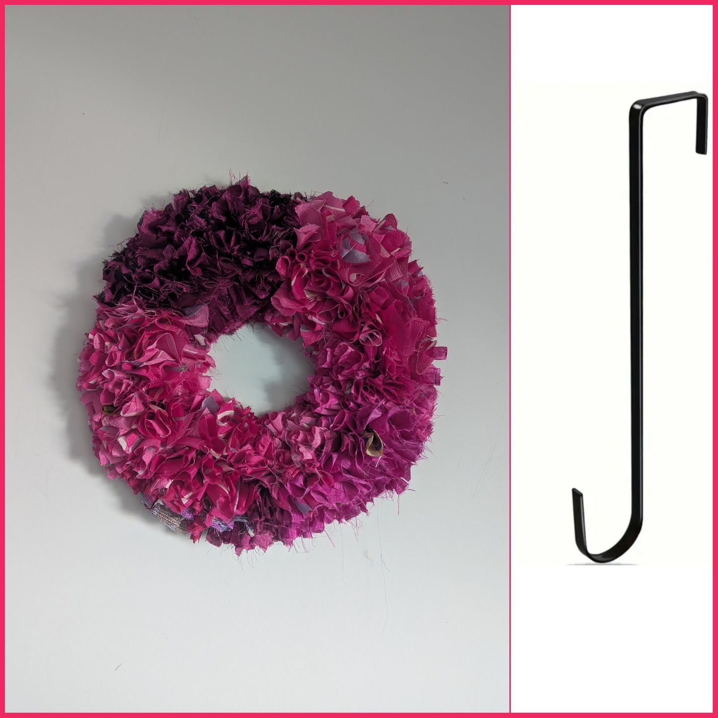 Handmade Upcycled Sari Rag Wreath