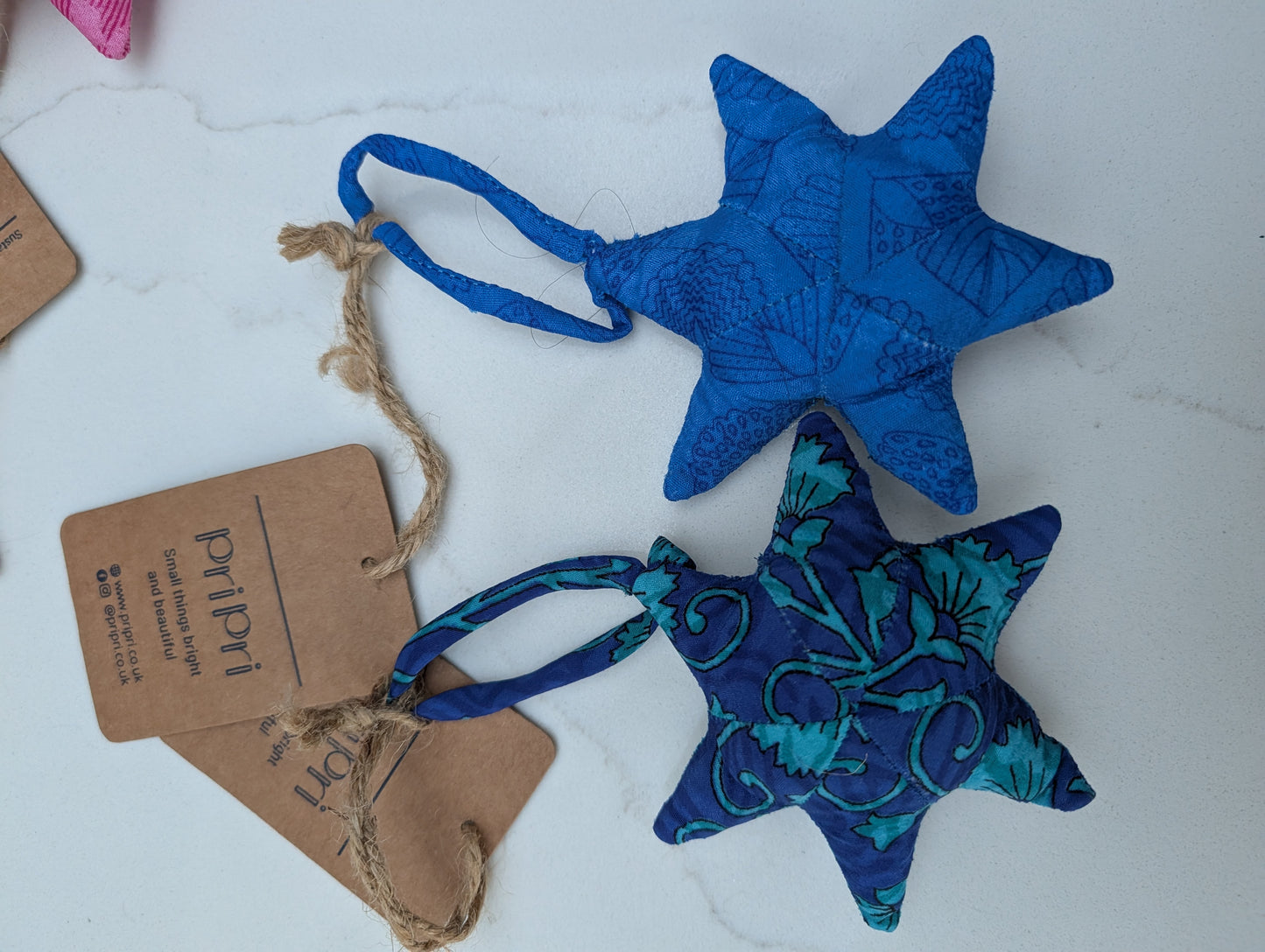 Upcycled Sari Hanging Star Decorations