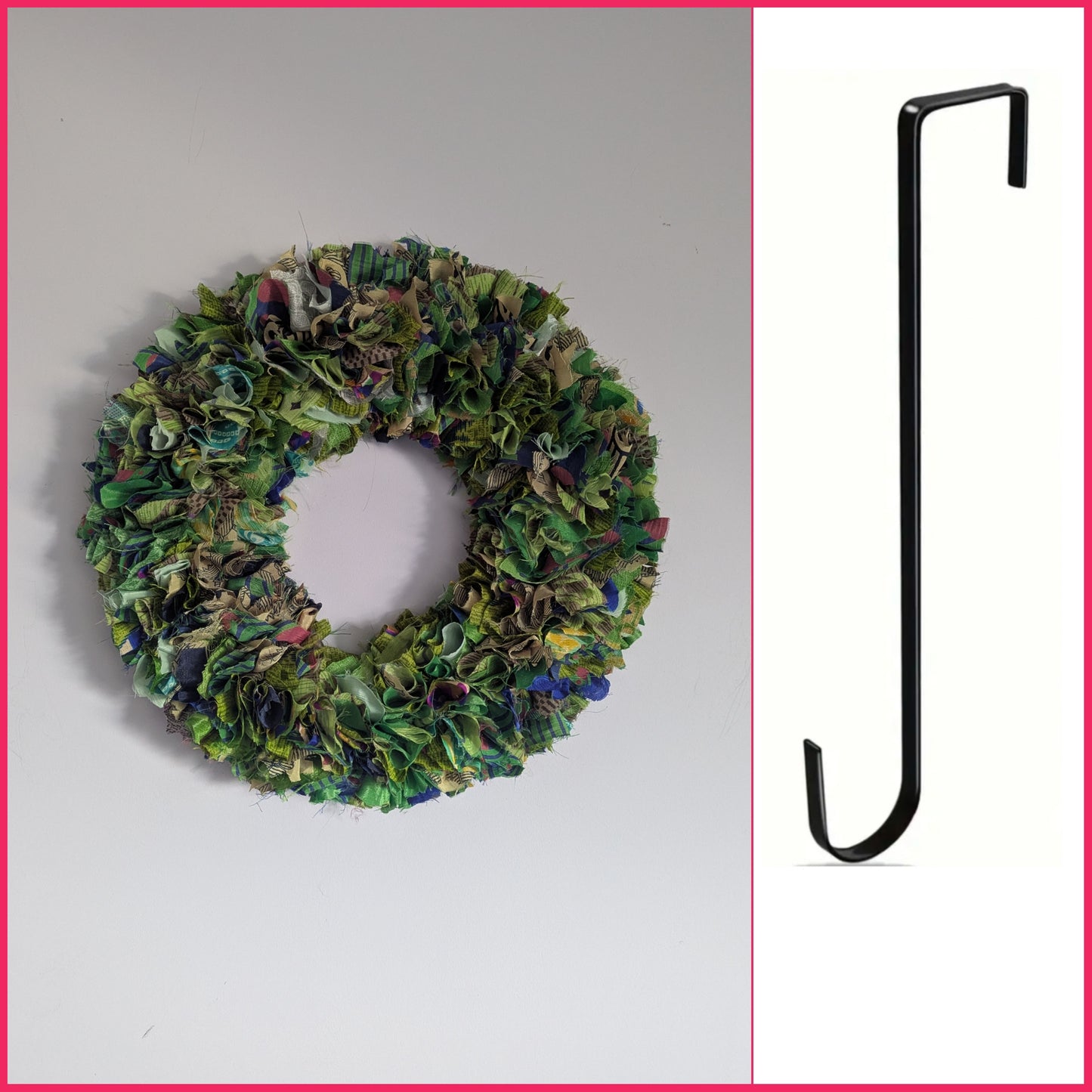 Handmade Upcycled Sari Rag Wreath