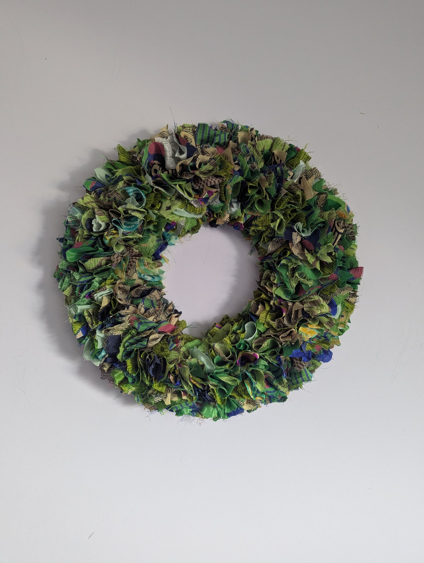 Handmade Upcycled Sari Rag Wreath