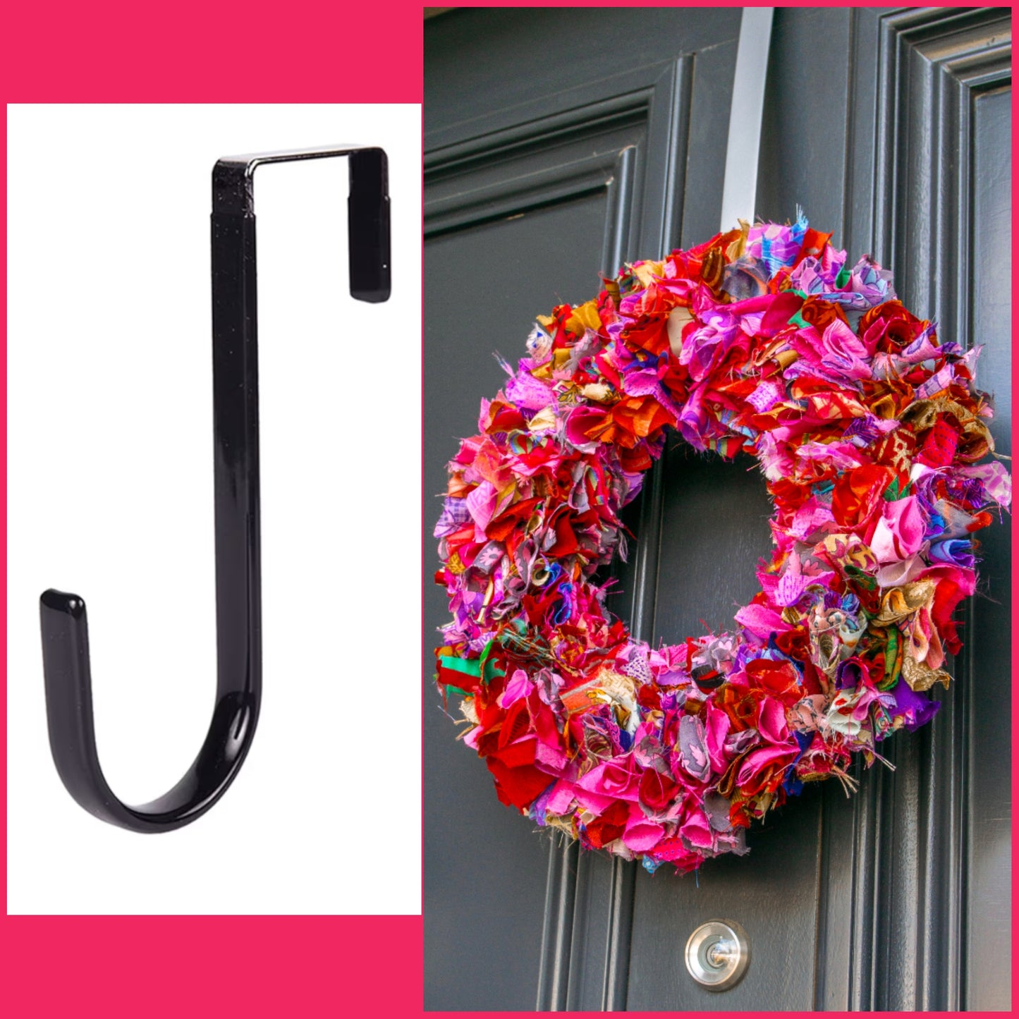 Handmade Upcycled Sari Rag Wreath