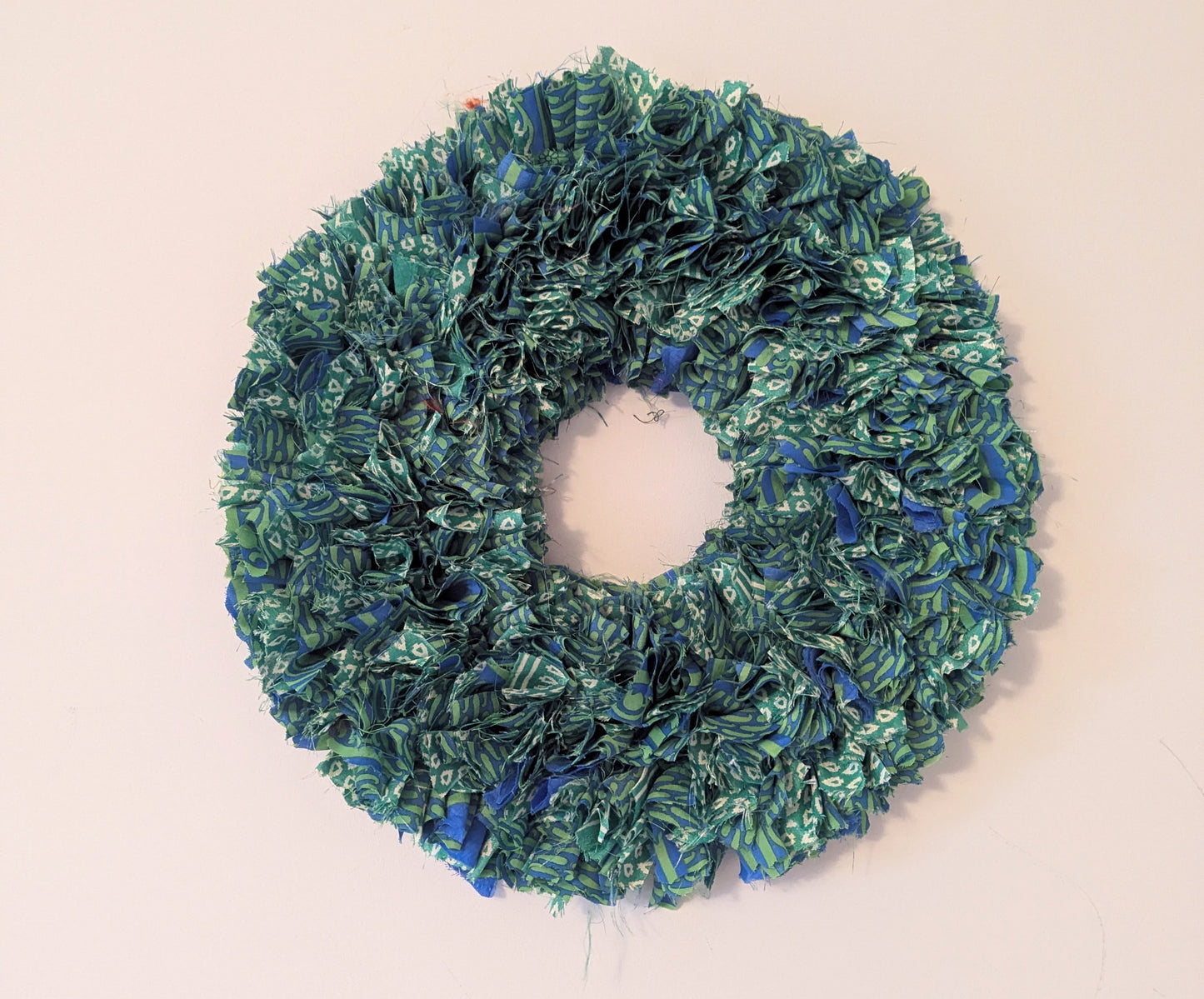 Handmade Upcycled Sari Rag Wreath