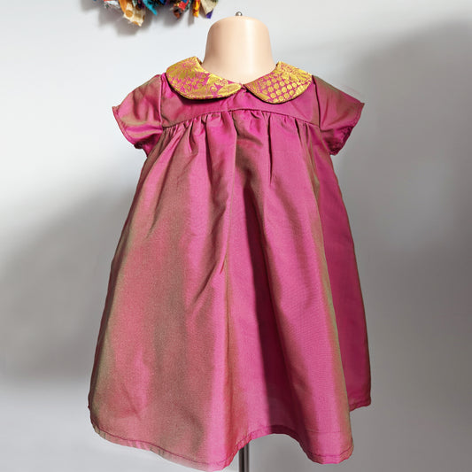 Baby Girl Cerise Dress Shimmer  3-6 months