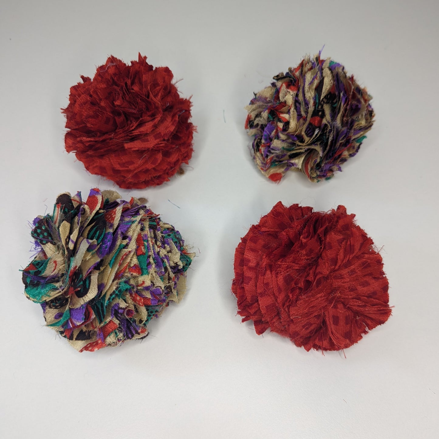 Upcycled Sari Pom Pom Baubles 3 pack