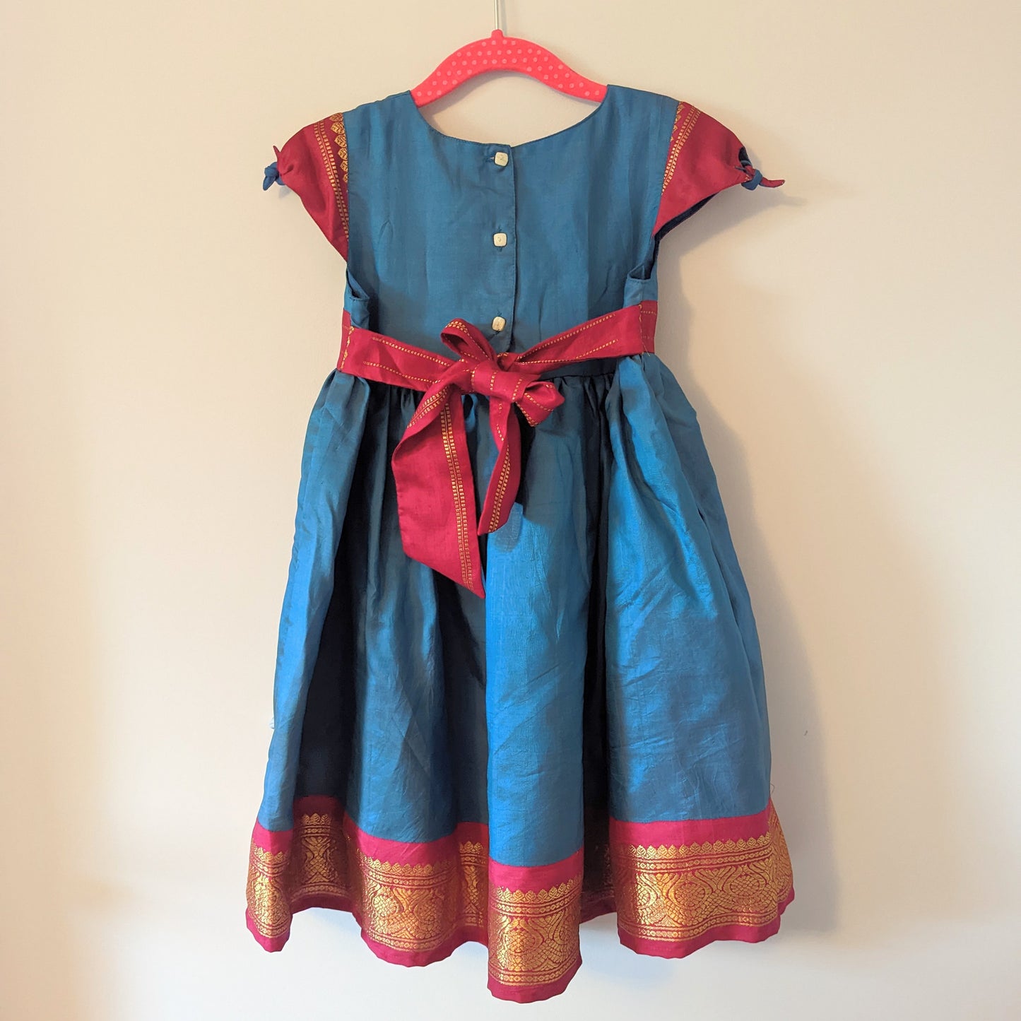 Silk Azure Party Dress For Girls