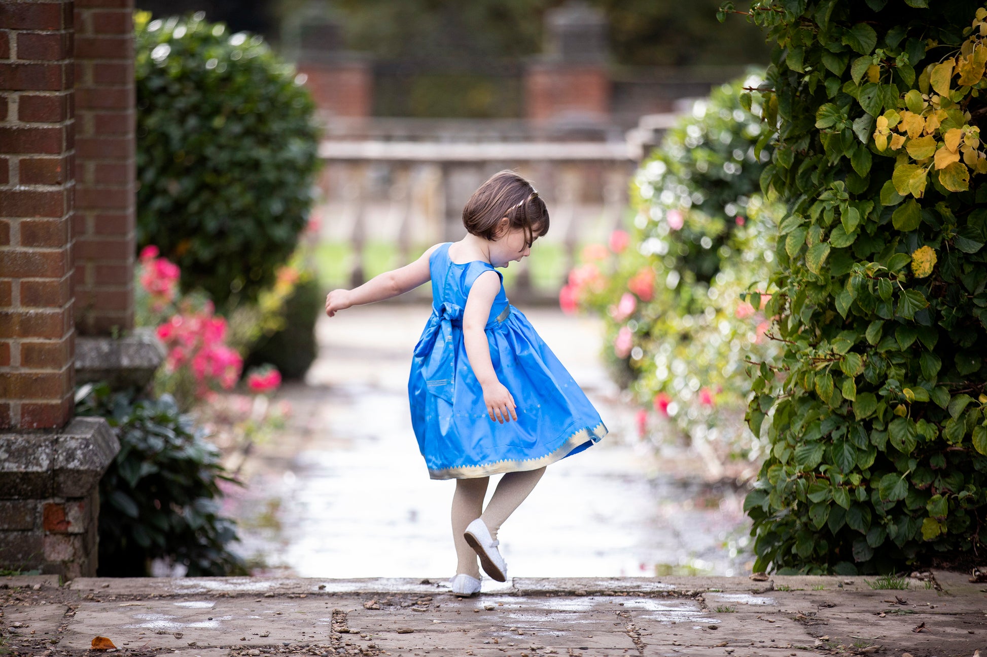 Upclycled Blue Dress Aged 6-7 Years